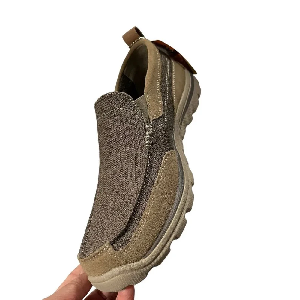 Skechers Men's Loafer Size 11.5 Tan Relaxed Fit Slip-on Shoe Memory Foam Footbed